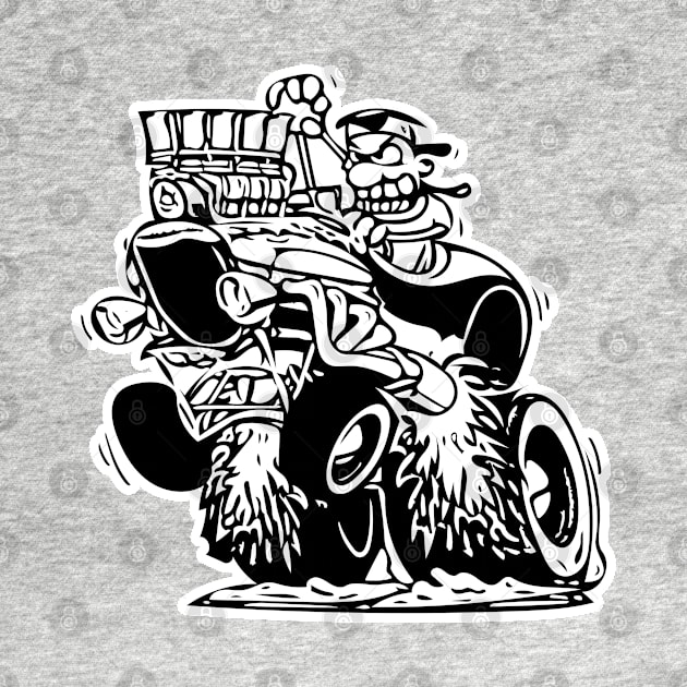 Drag racing wheelie cartoon artwork by Aliii63s